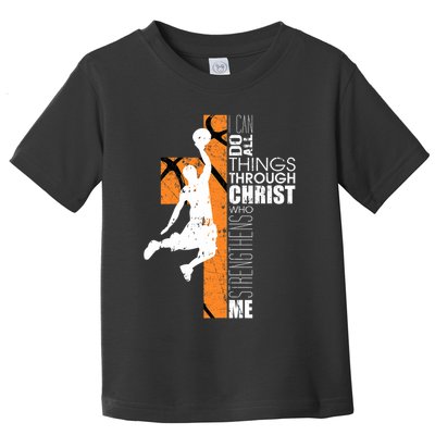 Christian Basketball Religious Bible Verse Philippians 413 Toddler T-Shirt