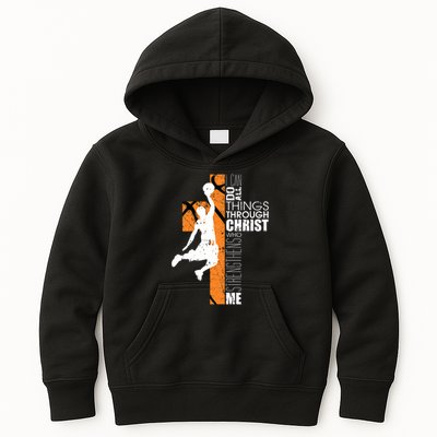 Christian Basketball Religious Bible Verse Philippians 413 Kids Hoodie