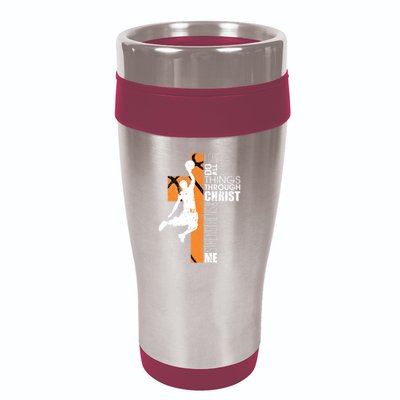 Christian Basketball Religious Bible Verse Philippians 413 16oz Travel Tumbler