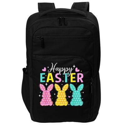 Cute Bunny Rabbit Eggs Hunting Happy Easter Impact Tech Backpack