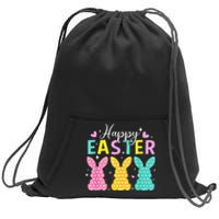 Cute Bunny Rabbit Eggs Hunting Happy Easter Sweatshirt Cinch Pack Bag