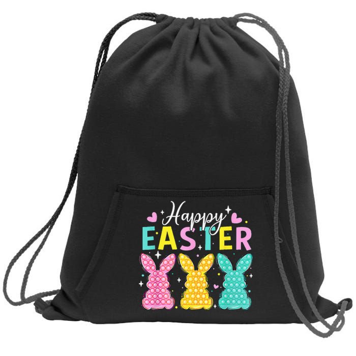 Cute Bunny Rabbit Eggs Hunting Happy Easter Sweatshirt Cinch Pack Bag