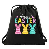 Cute Bunny Rabbit Eggs Hunting Happy Easter Drawstring Bag