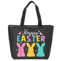 Cute Bunny Rabbit Eggs Hunting Happy Easter Zip Tote Bag