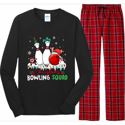 Christmas Bowling Squad Funny Bowling Lover Santa Claus Snowman Long Sleeve Pajama Set