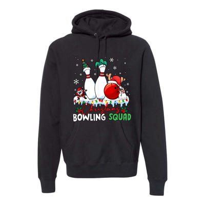 Christmas Bowling Squad Funny Bowling Lover Santa Claus Snowman Premium Hoodie