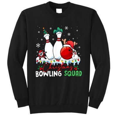 Christmas Bowling Squad Funny Bowling Lover Santa Claus Snowman Tall Sweatshirt