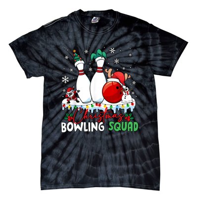 Christmas Bowling Squad Funny Bowling Lover Santa Claus Snowman Tie-Dye T-Shirt