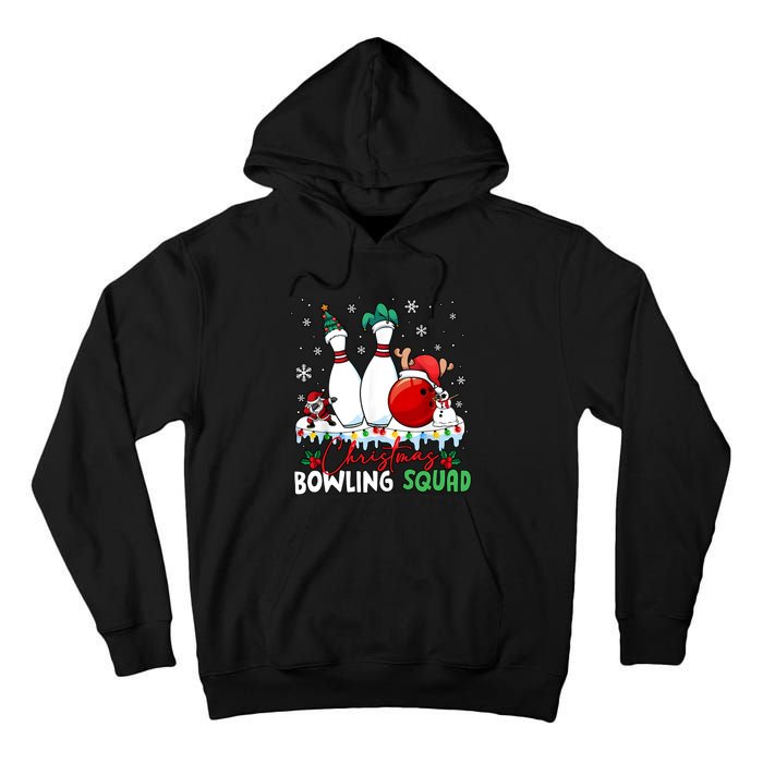 Christmas Bowling Squad Funny Bowling Lover Santa Claus Snowman Tall Hoodie