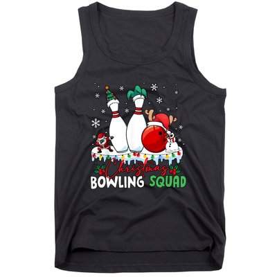 Christmas Bowling Squad Funny Bowling Lover Santa Claus Snowman Tank Top