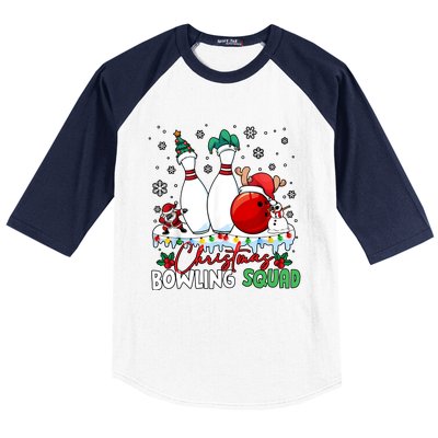 Christmas Bowling Squad Funny Bowling Lover Santa Claus Snowman Baseball Sleeve Shirt