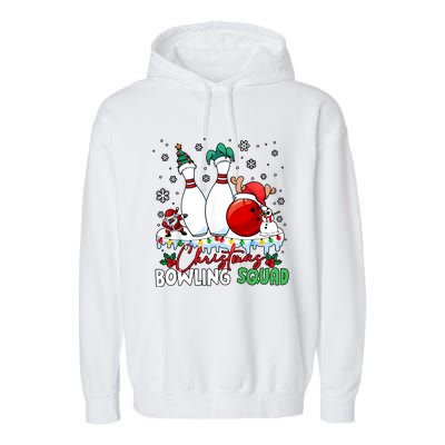 Christmas Bowling Squad Funny Bowling Lover Santa Claus Snowman Garment-Dyed Fleece Hoodie