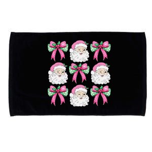 Coquette Bow Santa Claus Merry Christmas Women Xmas Pajamas Microfiber Hand Towel