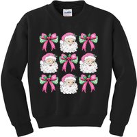 Coquette Bow Santa Claus Merry Christmas Women Xmas Pajamas Kids Sweatshirt