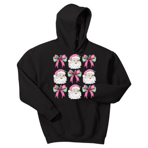 Coquette Bow Santa Claus Merry Christmas Women Xmas Pajamas Kids Hoodie