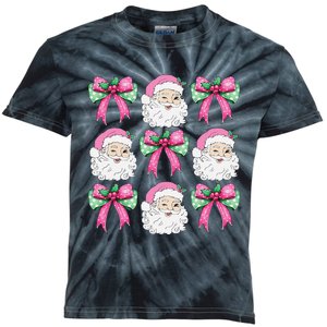 Coquette Bow Santa Claus Merry Christmas Women Xmas Pajamas Kids Tie-Dye T-Shirt