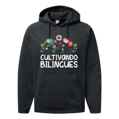 Cultivando Bilinges Spanish Teacher Spanish Teaching Performance Fleece Hoodie