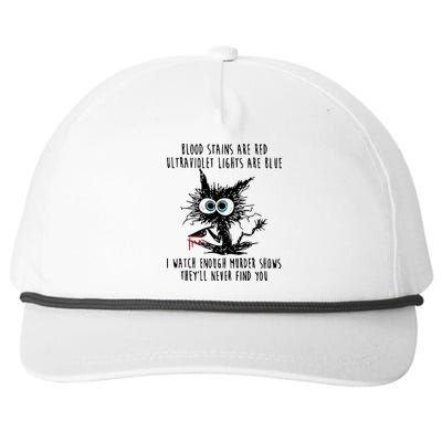 Cat Blood Stains Are Red Ultraviolet Lights Snapback Five-Panel Rope Hat