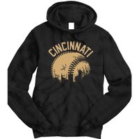 Cincinnati Baseball Skyline Ohio Player Coach Fan Tie Dye Hoodie