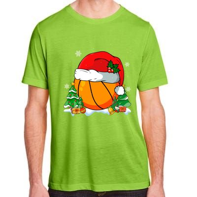 Cool Basketball Santa Hat Christmas Tree Basketball Lover Gift Adult ChromaSoft Performance T-Shirt