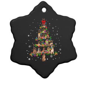 Cute Belgium Shepherd Dog Christmas Tree Gift Decoration Xmas Gift Ceramic Star Ornament