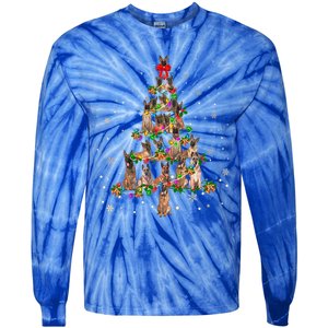 Cute Belgium Shepherd Dog Christmas Tree Gift Decoration Xmas Gift Tie-Dye Long Sleeve Shirt