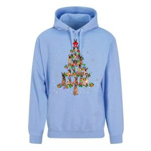 Cute Belgium Shepherd Dog Christmas Tree Gift Decoration Xmas Gift Unisex Surf Hoodie