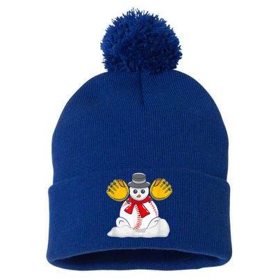 Christmas Baseball Snow Cute For Xmas Baseball Lover Cool Gift Pom Pom 12in Knit Beanie