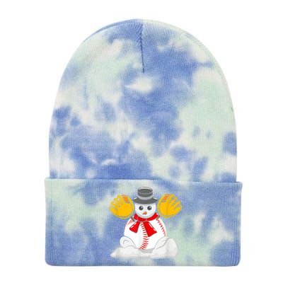 Christmas Baseball Snow Cute For Xmas Baseball Lover Cool Gift Tie Dye 12in Knit Beanie