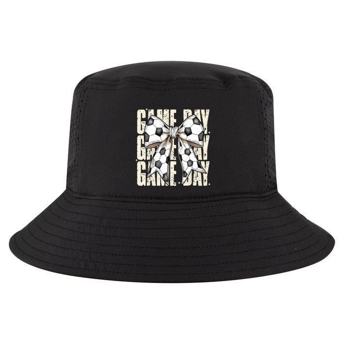 Coquette Bow Soccer Funny Game Day Soccer Cool Comfort Performance Bucket Hat