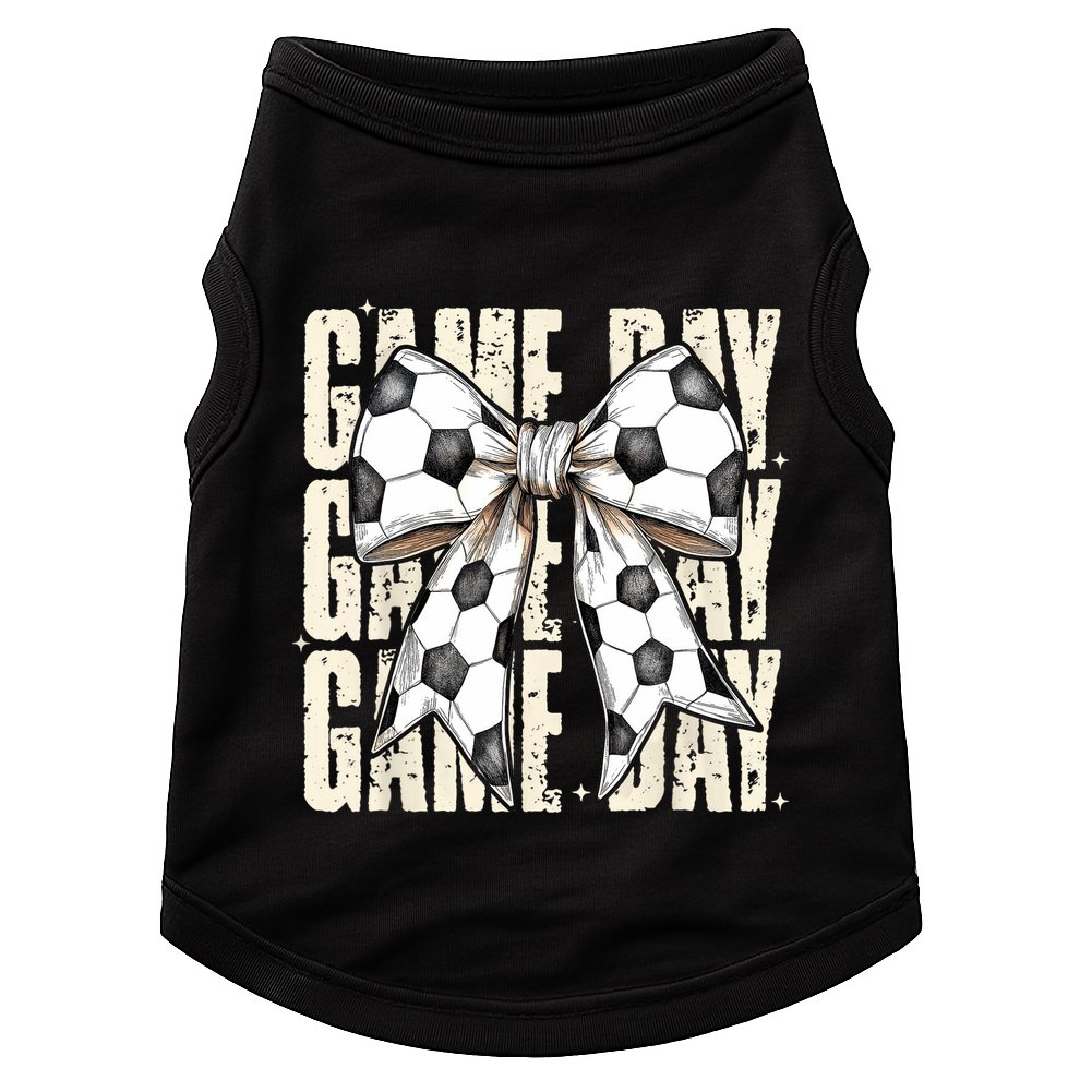 Coquette Bow Soccer Funny Game Day Soccer Doggie Tank