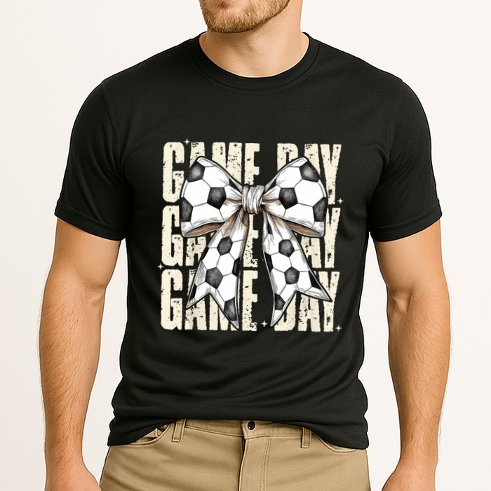 Coquette Bow Soccer Funny Game Day Soccer Performance Shirt