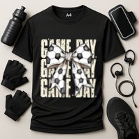 Coquette Bow Soccer Funny Game Day Soccer Performance Shirt