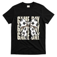 Coquette Bow Soccer Funny Game Day Soccer T-Shirt