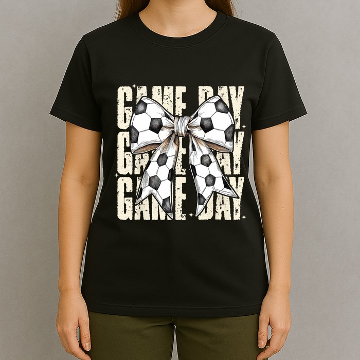 Coquette Bow Soccer Funny Game Day Soccer T-Shirt