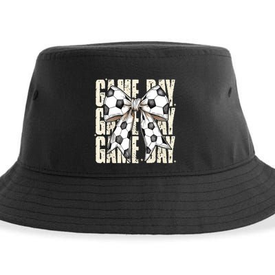 Coquette Bow Soccer Funny Game Day Soccer Sustainable Bucket Hat