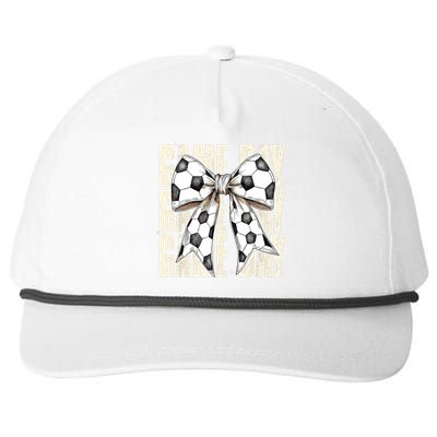 Coquette Bow Soccer Funny Game Day Soccer Snapback Five-Panel Rope Hat