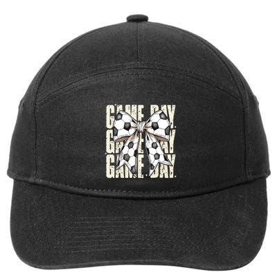 Coquette Bow Soccer Funny Game Day Soccer 7-Panel Snapback Hat