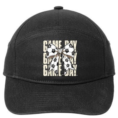 Coquette Bow Soccer Funny Game Day Soccer 7-Panel Snapback Hat