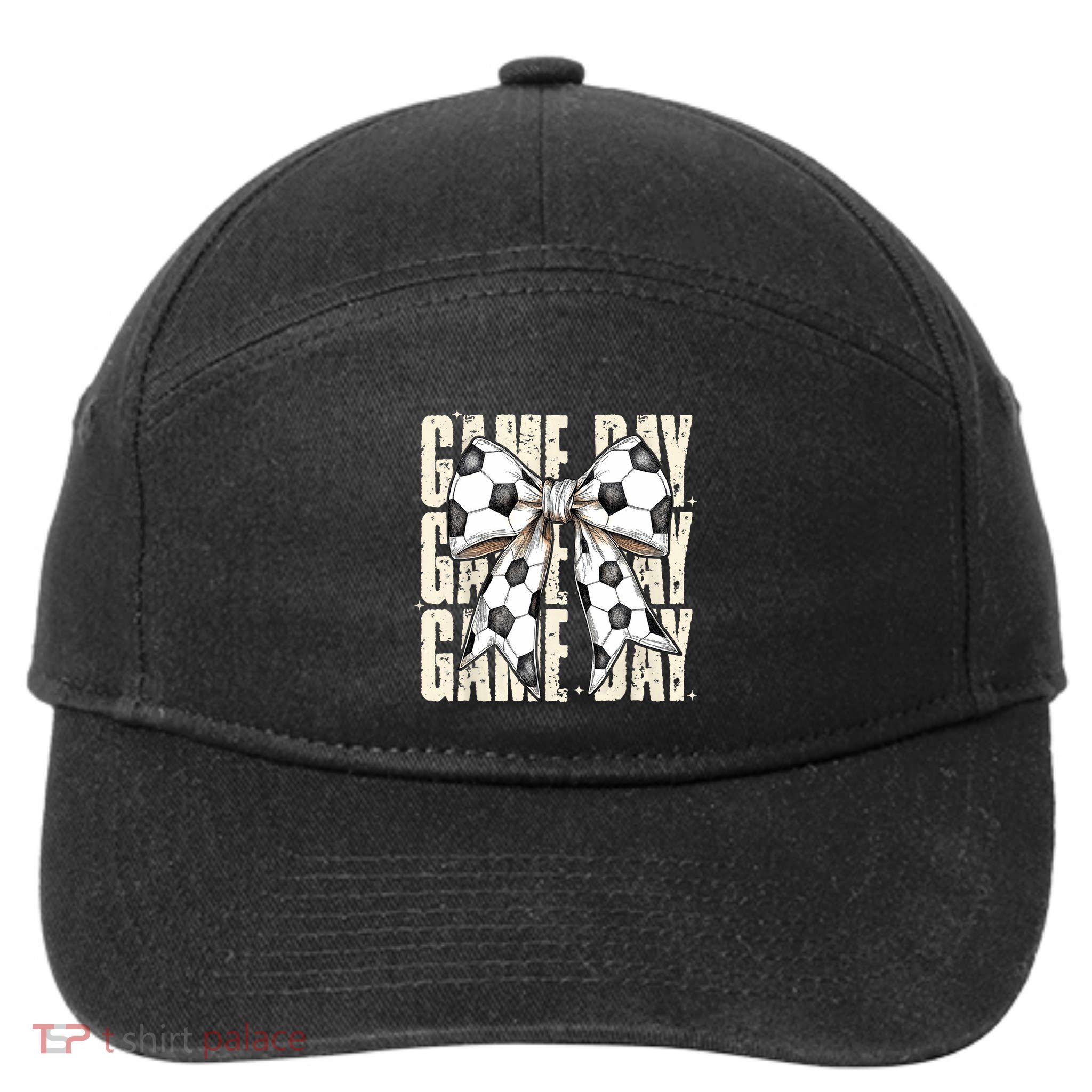 Coquette Bow Soccer Funny Game Day Soccer 7-Panel Snapback Hat