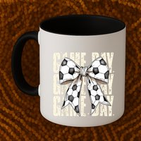 Coquette Bow Soccer Funny Game Day Soccer Mug