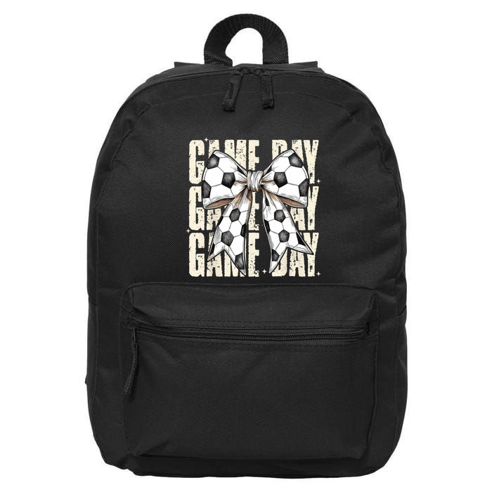 Coquette Bow Soccer Funny Game Day Soccer 16 in Basic Backpack