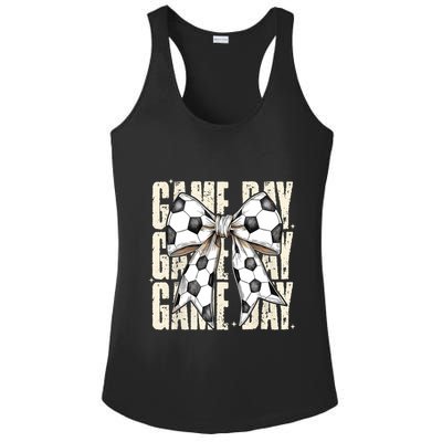 Coquette Bow Soccer Funny Game Day Soccer Ladies PosiCharge Competitor Racerback Tank