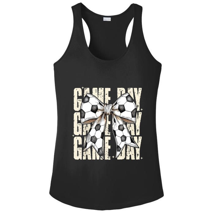 Coquette Bow Soccer Funny Game Day Soccer Ladies PosiCharge Competitor Racerback Tank