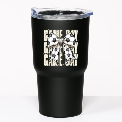 Coquette Bow Soccer Funny Game Day Soccer Tumbler