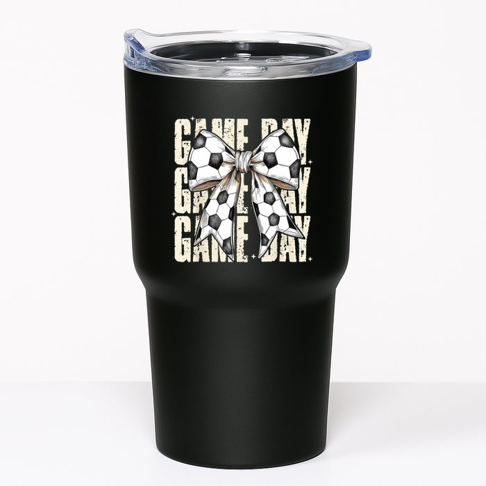 Coquette Bow Soccer Funny Game Day Soccer Tumbler