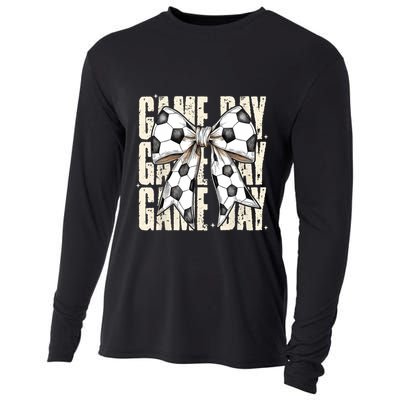 Coquette Bow Soccer Funny Game Day Soccer Cooling Performance Long Sleeve Crew