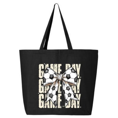 Coquette Bow Soccer Funny Game Day Soccer 25L Jumbo Tote