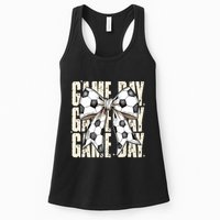 Coquette Bow Soccer Funny Game Day Soccer Womens Tank Top