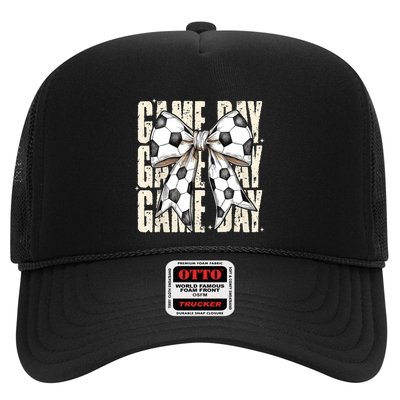 Coquette Bow Soccer Funny Game Day Soccer Trucker Hat
